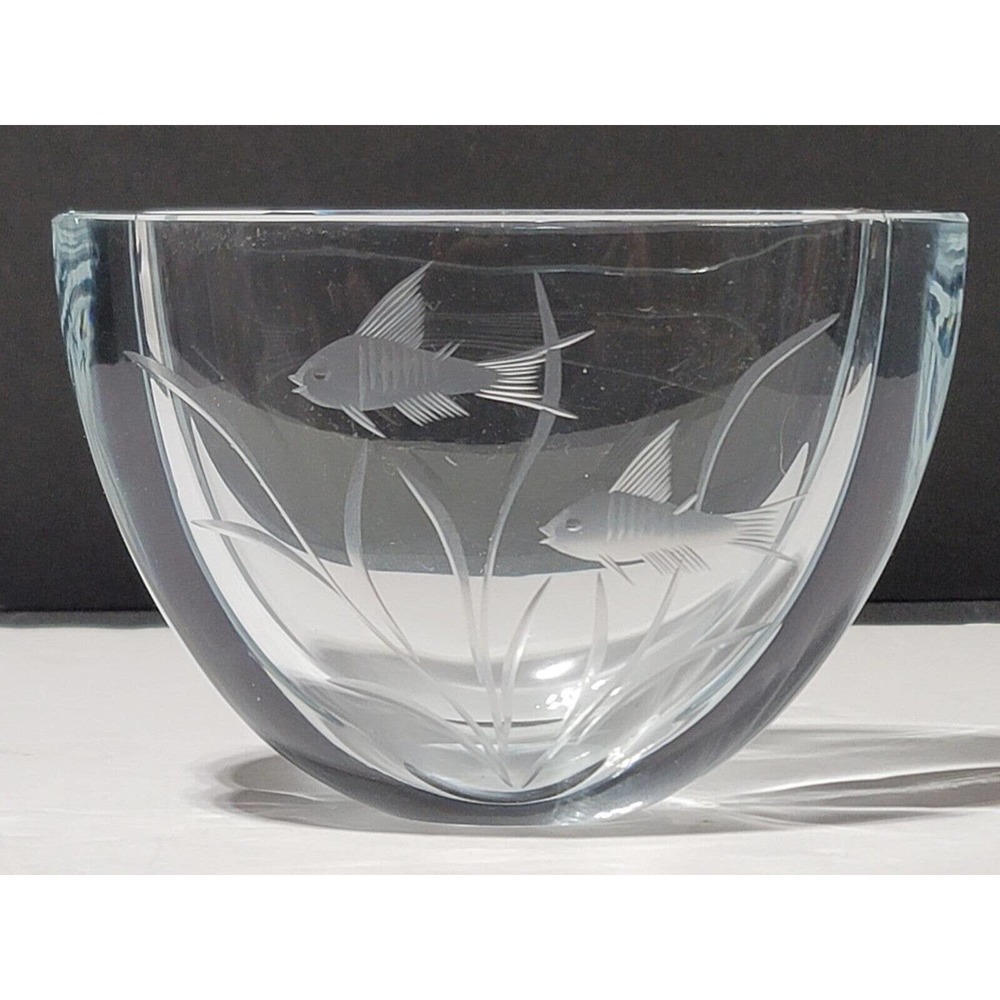 Vintage Stromberg Fish Pond Mini Glass Vase